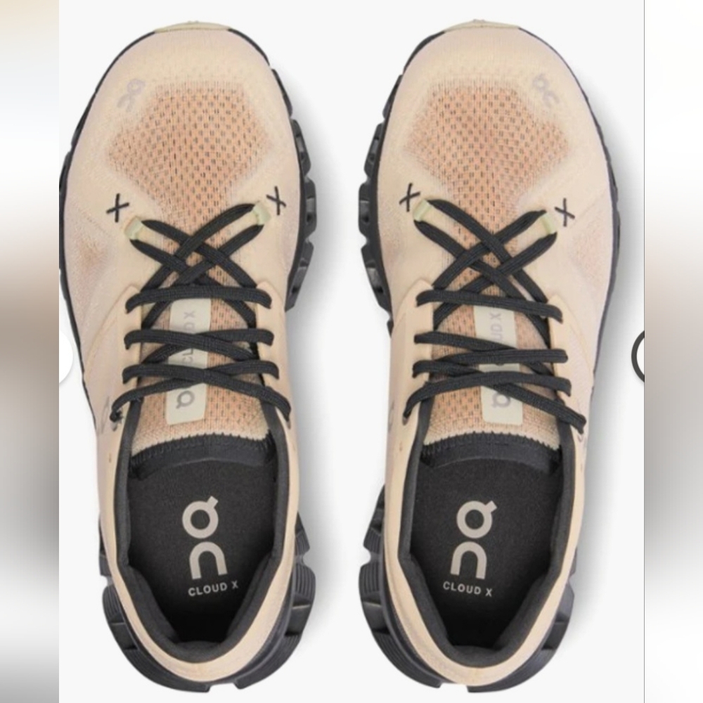 On Running Cloud X Sneakers in Blush and Black